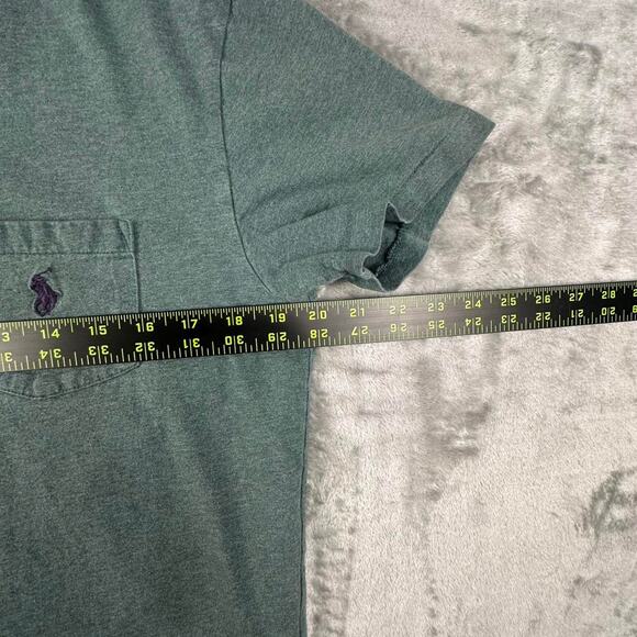 Polo Ralph Lauren Green/Blue Pony Logo Pocket T-shirt Size Medium - Picture 6 of 7